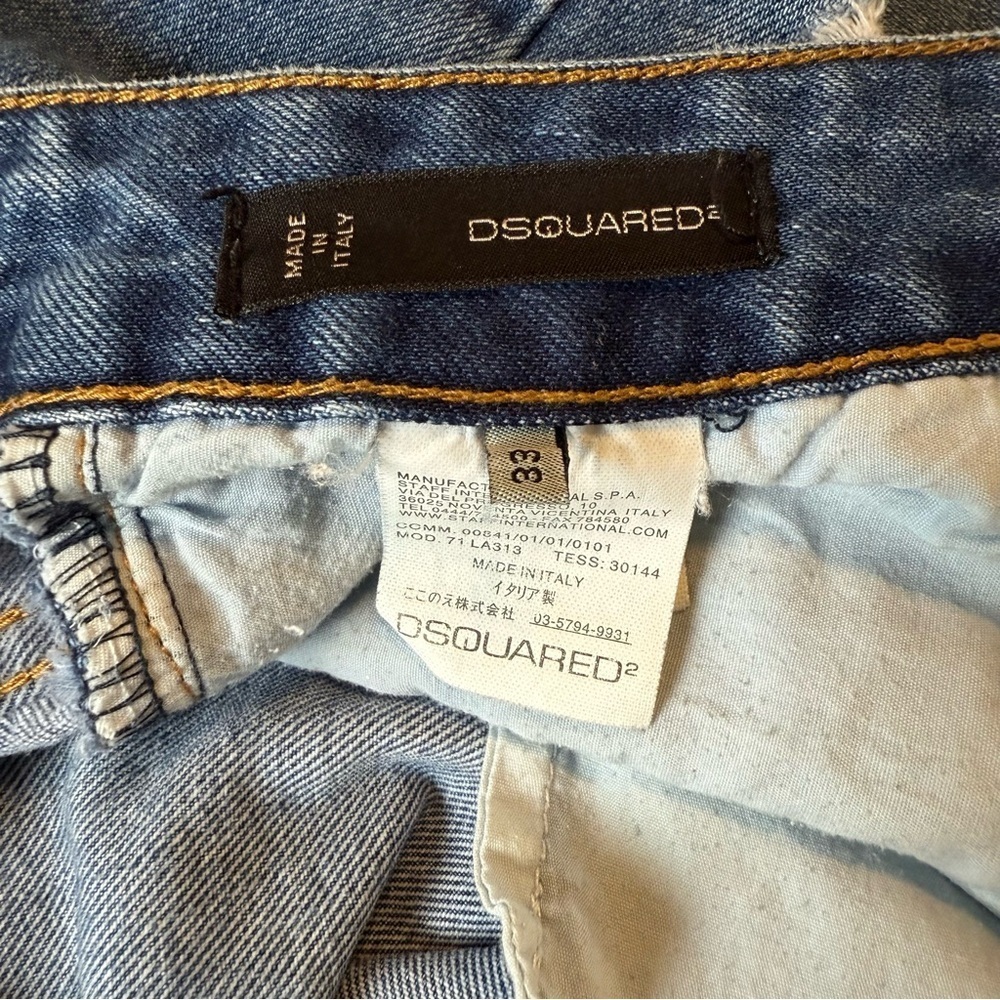 Dsquared Wash Distressed Holes/Rips Denim Shorts - Picture 5 of 9